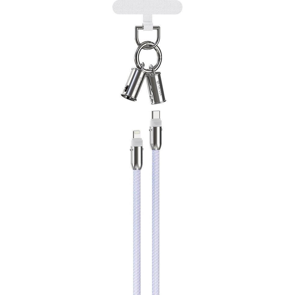 Thumbnail - Devia Kabel Lanyard 2in1 PD USB-C - Lightning 1,2 m 27W lila (1.20 m, USB 3.2 Gen 1), USB Kabel