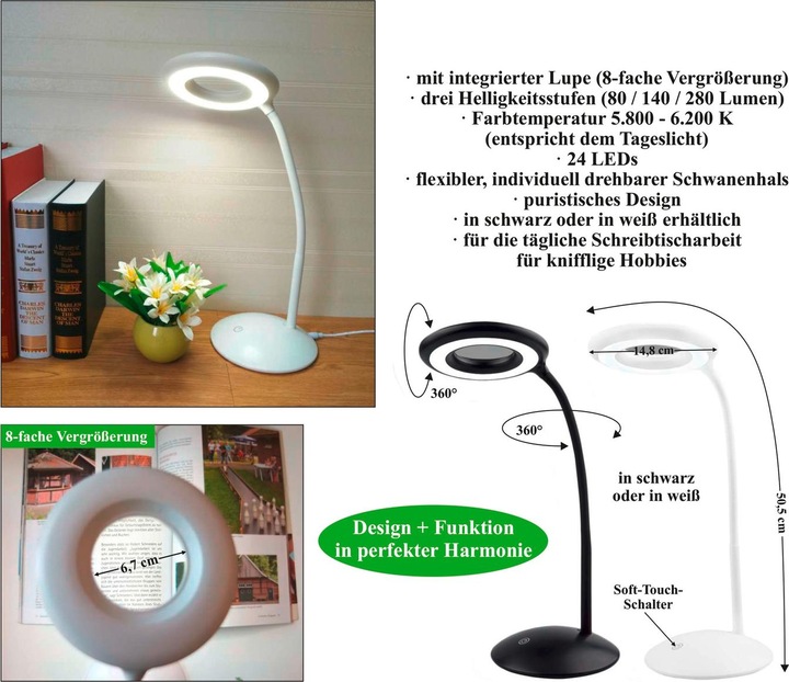Actual product image Wenko Desk lamp with magnifying glass