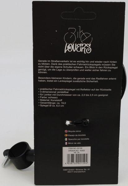 Actual product image OSMA Bike Lovers bicycle mirror with holder