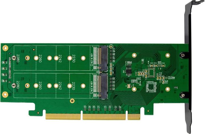 Actual product image MicroConnect PCI-E ASM2824 4-M.2 Key M