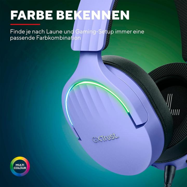 Actual product image Trust GXT490P FAYZO 7.1 USB HEADSET PURPLE (Cable)