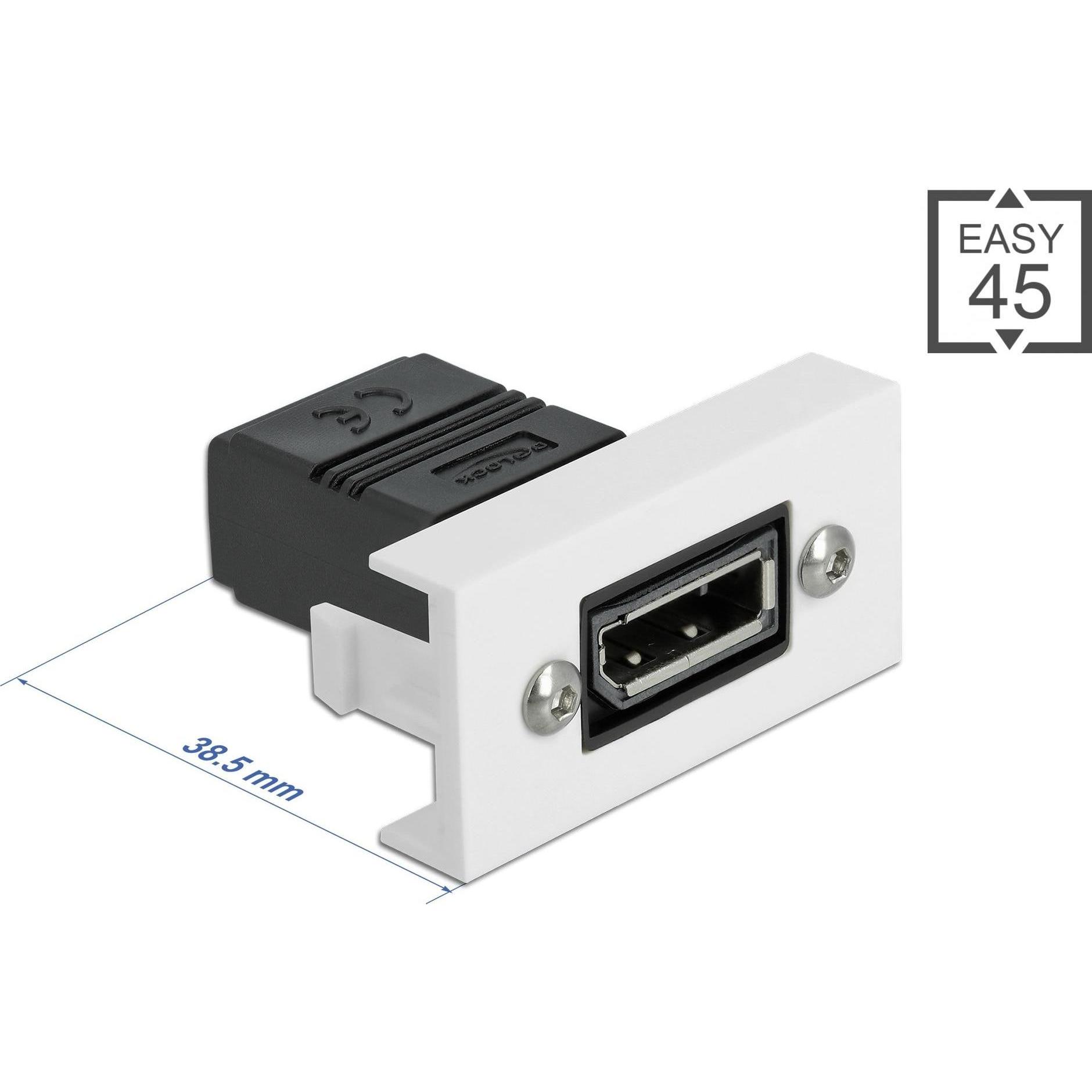 Thumbnail - Delock Easy 45 snap-in module (3.85 cm), Data + Video Adapter, Weiss