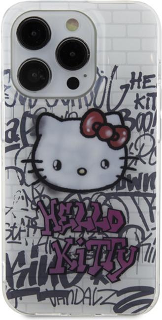 Actual product image Hello Kitty HKHCP14XHDGPHT iPhone 14 Pro Max 6.7" biały/white hardcase IML Kitty On Bricks Graffiti (Apple iPhone 14 Pro Max)