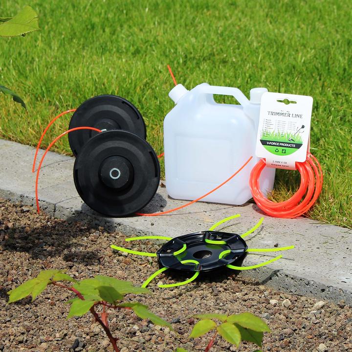 Actual product image Wiltec 3in1 petrol multitool 1.9kW grass trimmer brush cutter brush cutter garden (Trim line, Metal cutting blade)