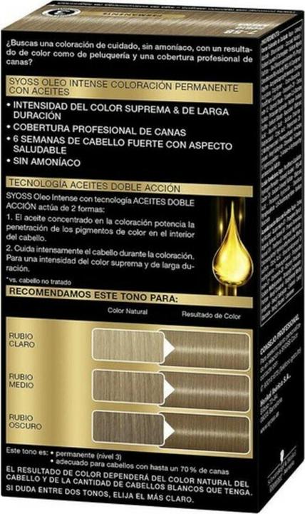Actual product image Syoss OLIO INTENSE ink sin amoniaco #7.58-rubio arena 5 pz (Cool beige blonde)