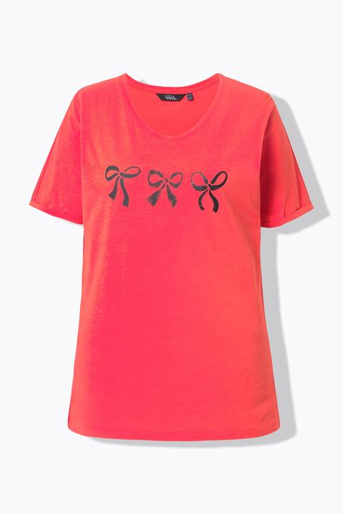 Actual product image Ulla Popken Bow Short Sleeve Graphic Tee (60)
