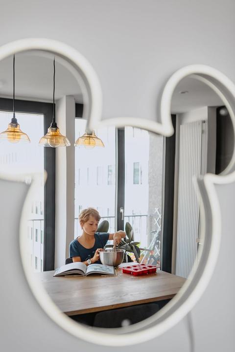 Actual product image YellowPop Mickey Mouse logo with silver mirror by