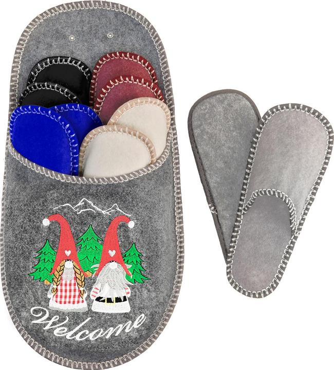 Bootsy Wichtel Gästefinken-Set: 5 Paar bequeme Hausschuhe in diversen Farben (35, 36, 37, 38, 39, 40, 41, 42, 43, 44, 45)