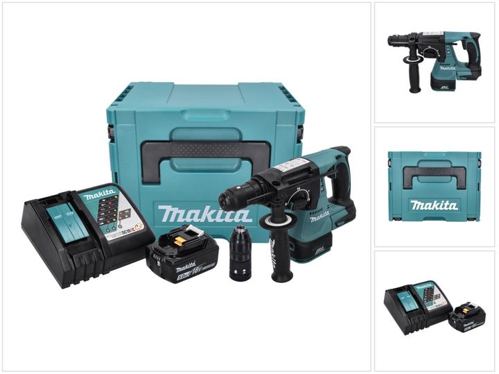 Makita DHR 243 RT1J marteau perforateur sans fil 18 V 2.0 J SDS plus Brushless + 1x batterie 5.0 Ah +
