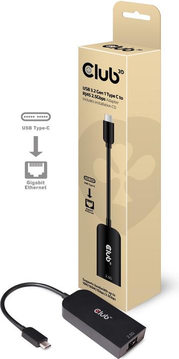 Produktbild Club 3D USB Typ-C zu (USB-C, RJ45 (1x))