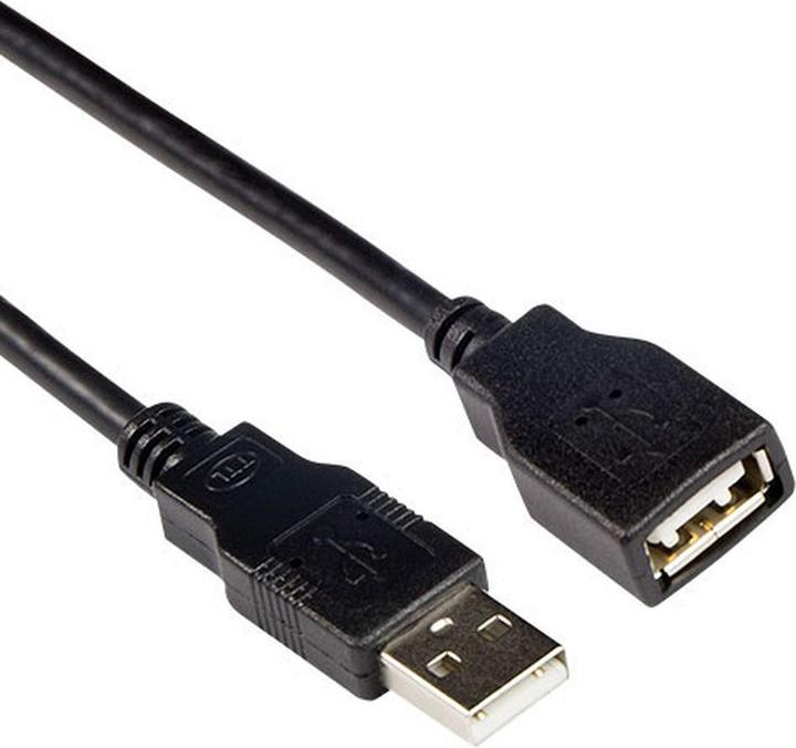 Productafbeelding ACT SB0036 3m USB A Man Vrouwelijke Zwarte USB Kabel (3 m, USB 2.0, 5 W)