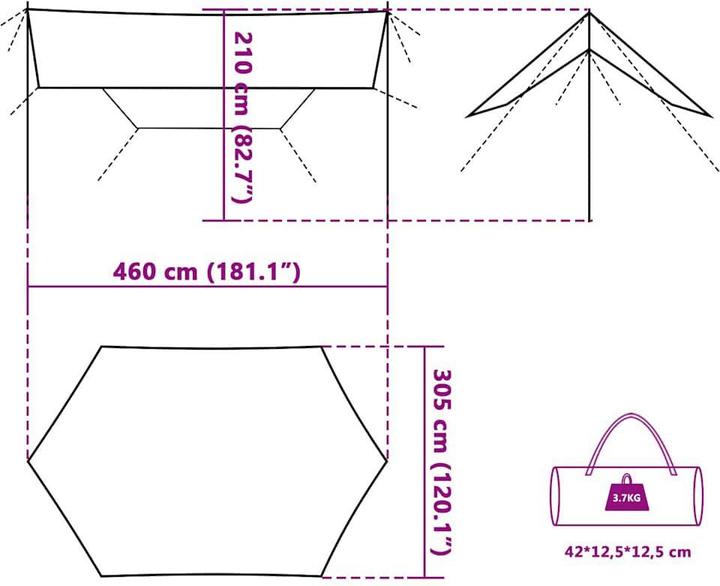 Produktbild vidaXL Tarp Wasserdicht (Tarp, 3.70 kg)