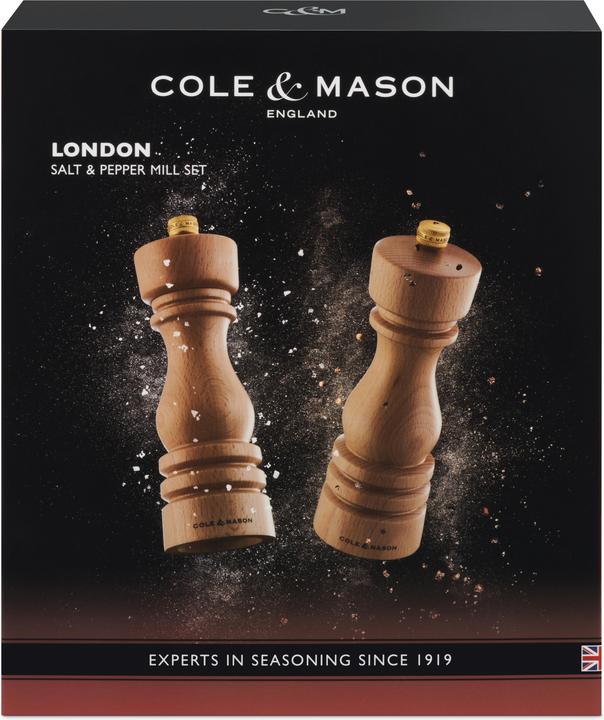 Produktbild Cole & Mason Pfeffer-Salzmühlen Set London Buche natur 18x5.8x5.8 cm (Pfeffer)