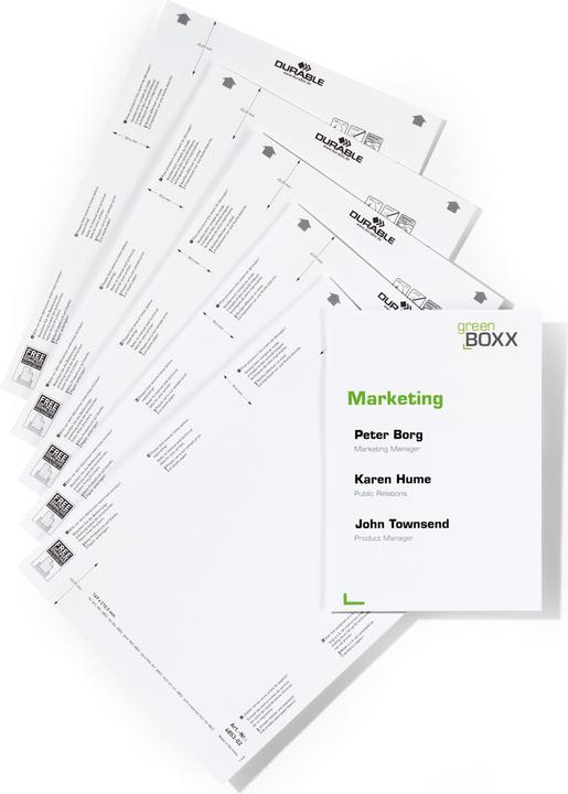 Produktbild Durable Einsteckschilder 149x210,5 mm 1 Pg. à 10 Stück 485302