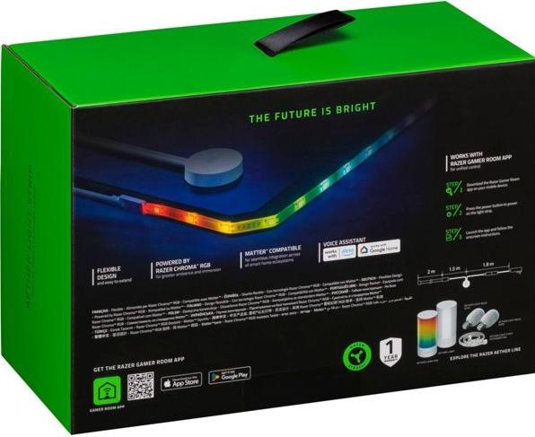 Actual product image Razer Aether Smart Light Strips - RGB LED Strips for Smart Homes (Multicoloured, 200 cm, Indoor)