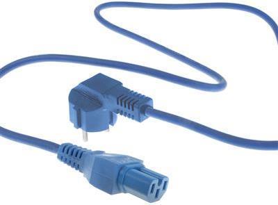 Produktbild ACT Powercord mains connector CEE 7/7 male (angled) - C15 blue 2 m (2 m)
