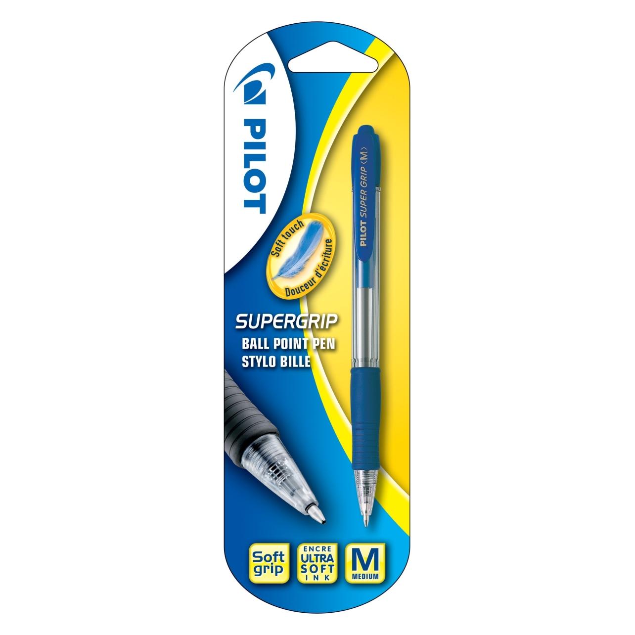 Pilot, Schrijfpennen, Biros Super Grip M Schrijfkleur Blauw Blisterverpakking (Blauw, 1 x)