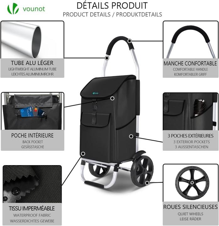 Produktbild Vounot Klappbarer Einkaufstrolley
