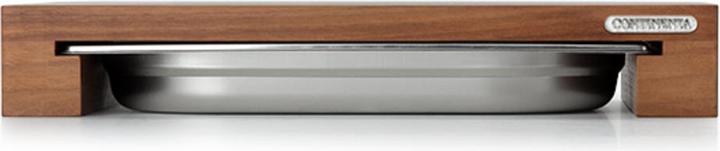 Actual product image Continenta Walnut cutting board with stainless steel drawer, 39x27x6 cm