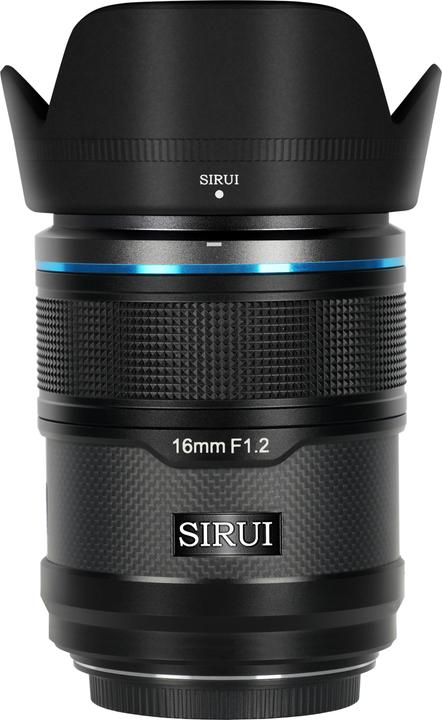 Immagine prodotto Sirui Sniper 16AS12E-B Obiettivo autofocus 16mm F1.2 APS-C/S35 (attacco E, nero, fibra di carbonio) (Sony E, APS-C / DX)