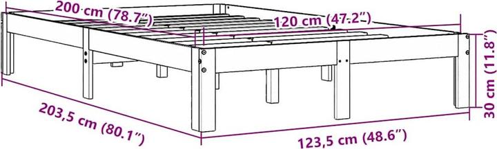 Produktbild vidaXL Bettgestell (135 x 190 cm)