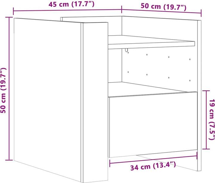 Produktbild vidaXL Leska (45 x 50 x 50 cm)
