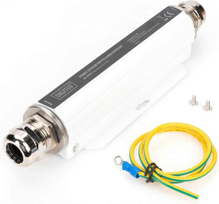 Actual product image Digitus Gigabit Outdoor 60W PoE Surge Protector (Overvoltage protection adapter)