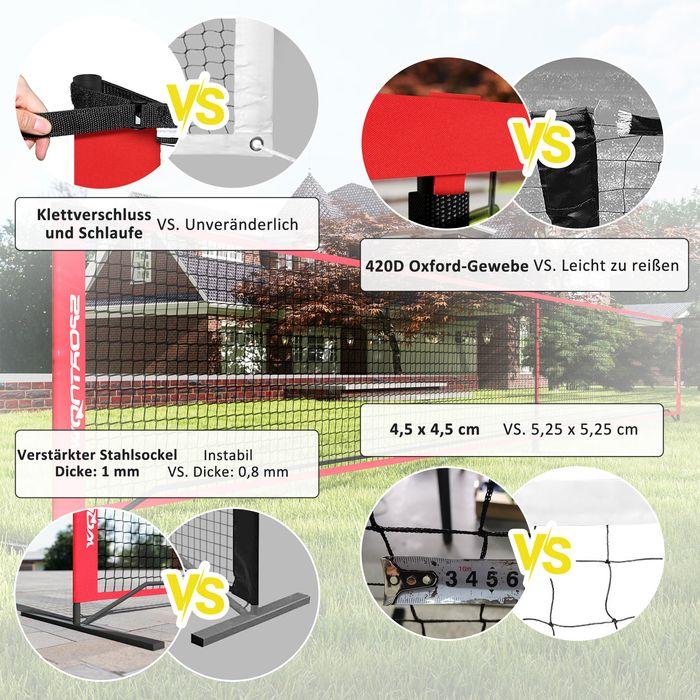 Actual product image Swisshandel24 Pickleball-Netz tragbares Set 6,7 m Pickleball-System mit Ballsammler, Bälle