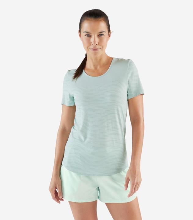 Actual product image Kiprun Laufshirt kurzarm Trailrunning Damen nahtlos - Run 500 Comfort grün (L)