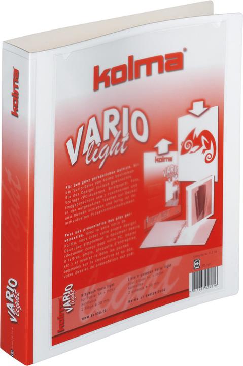 Produktbild Kolma Ringbuch Vario light A4 2 Ringe Füllhöhe 3 cm weiss (A4, 39 mm, 1 Stk.)