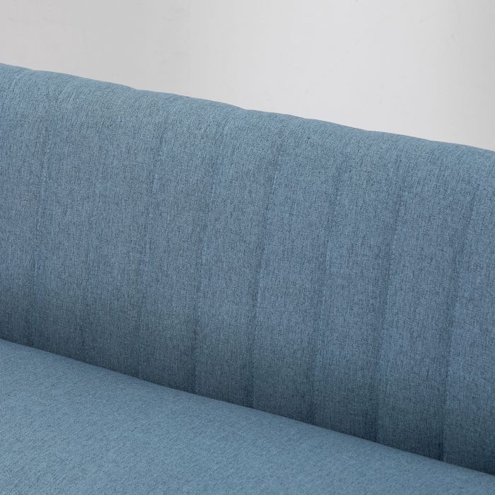 Actual product image Swisshandel24 2-seater sofa two-seater, loveseat with linen look, double sofa with wooden legs, load capacity up (2 person sofa)