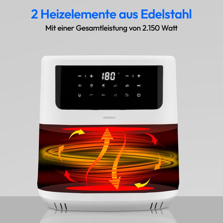 Immagine prodotto Medion MD 11750 Friggitrice Life P10 XL Duo da 6,8 litri, bianca