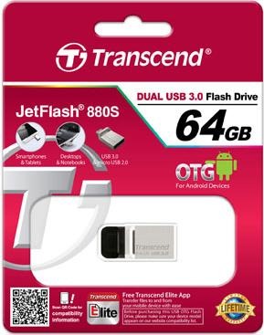 Immagine prodotto Transcend JetFlash 880 (64 GB, USB-A, Micro USB, USB 3.0)