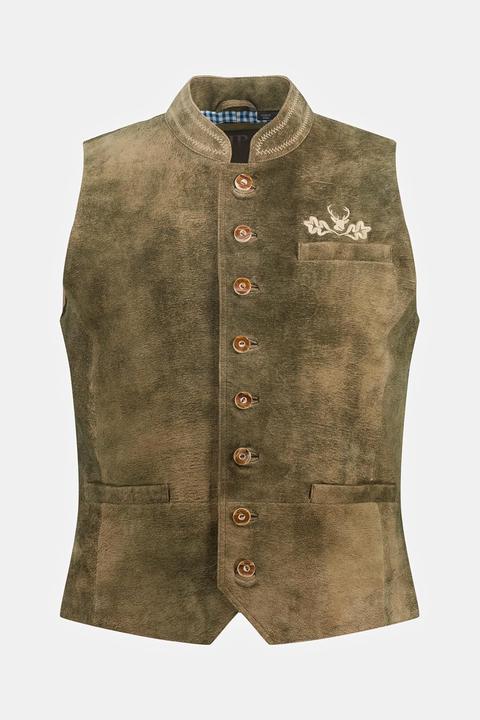 Produktbild JP1880 Weste, Ziegen Veloursleder, Tracht, Stehkragen (58)