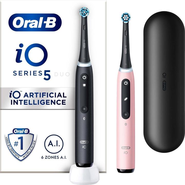 Oral-B Spazzolini elettrici doppio pack con testine e custodia da viaggio