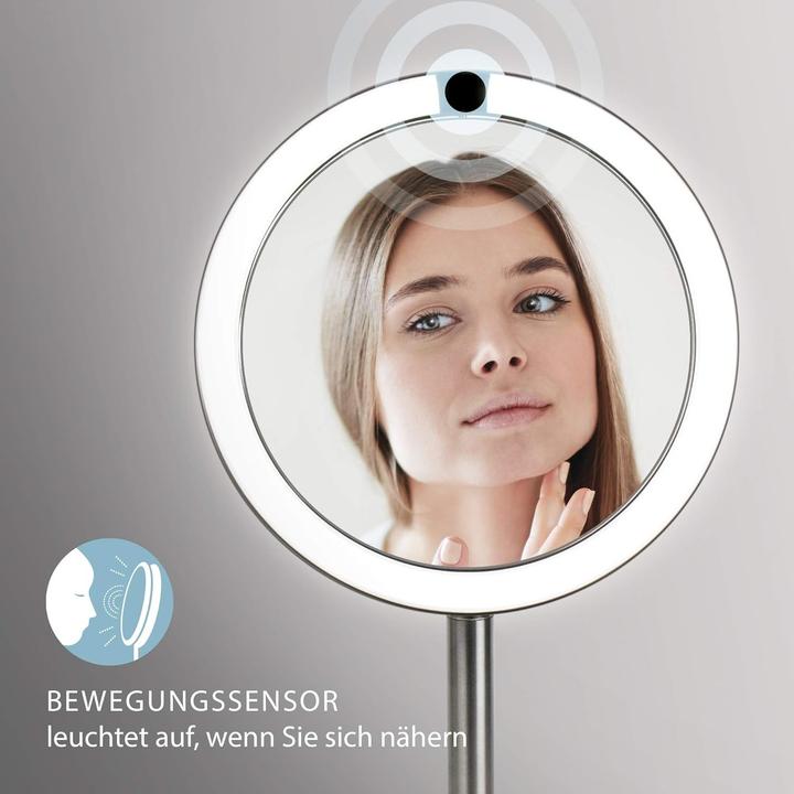 Produktbild Homedics Twist Make-up-Spiegel Freistehend Rund Edelstahl (16 x 16 x 37 cm)