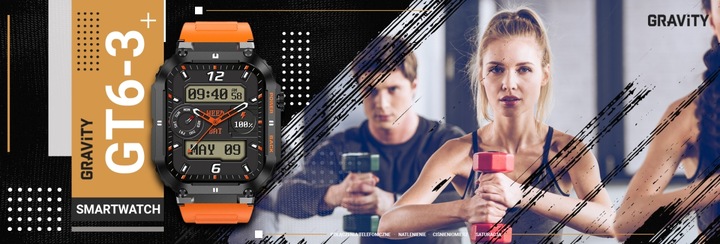 Immagine prodotto Gravity SMARTWATCH MĘSKI GT6-3 - WYKONYWANIE POŁĄCZEŃ, MONITOR SNU (sg020c)