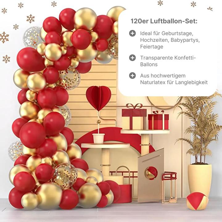 Produktbild Hermex 120er Set Party-Luftballons Ballongirlande Geburtstagsballons Ballonbogen Luftballons (120 x)