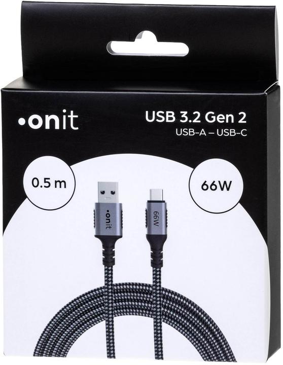 Produktbild Onit USB A – USB C (0.50 m, USB 3.1, 66 W)