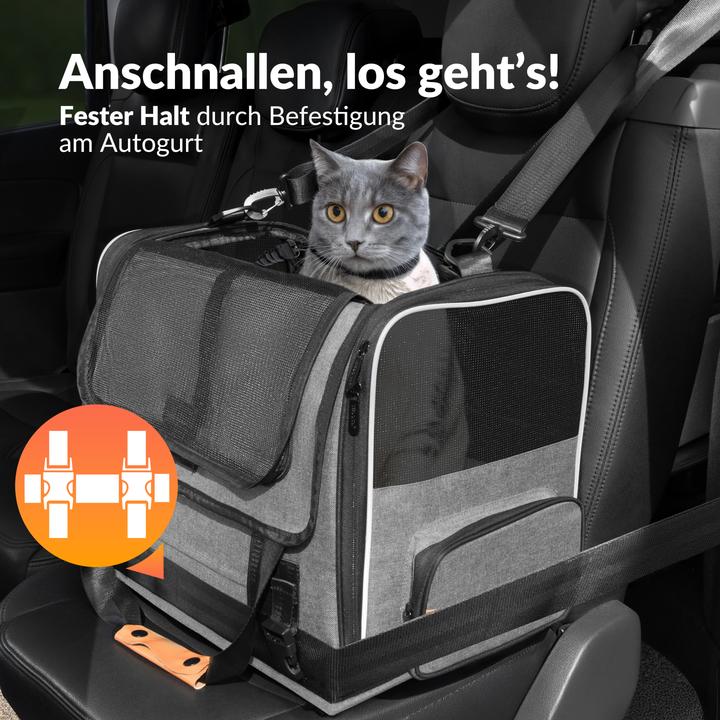 Produktbild Cadoca Haustiertragetasche (Katze, Reflektoren, Faltbar, Waschbar, Komplett zu öffnen)