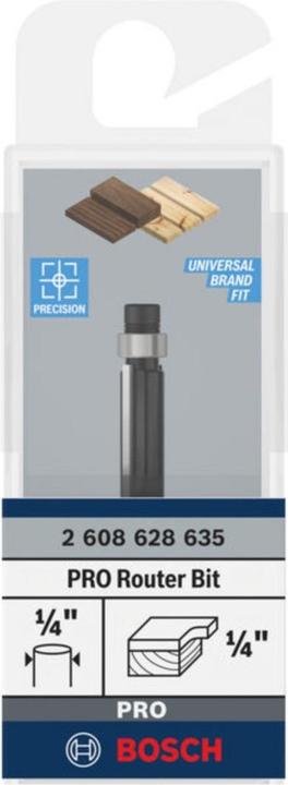 Image du produit Bosch Professional Zubehör Fraise à affleurer pour stratifié, 1/4 de pouce, D1 6,35 mm, L 16,2 mm, G 54 mm