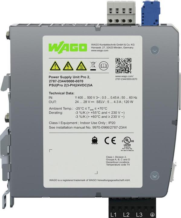 Produktbild Wago 2787-2344/000-070 Stromversorgung Pro 2.3-phasig