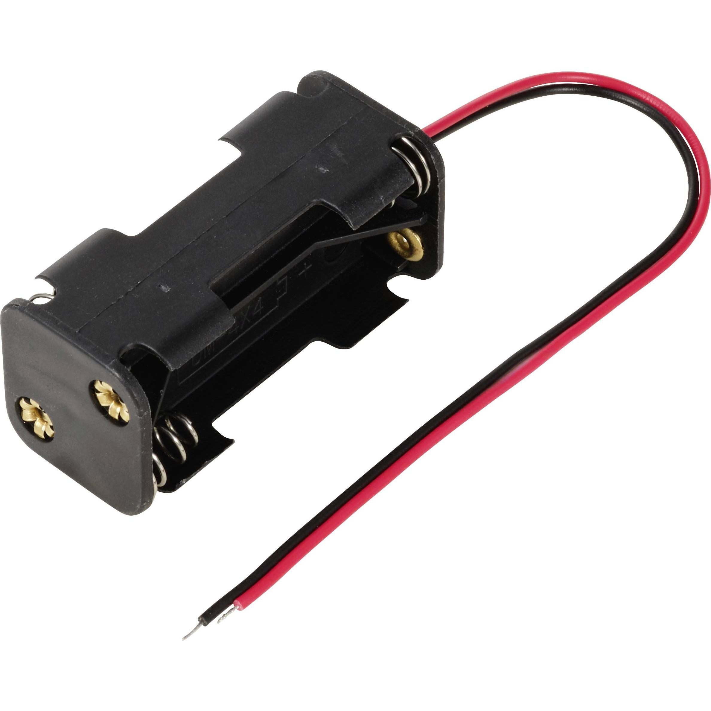 Tru Components TC-13220680 Batteriehalter 4x Micro (AAA) Kabel (L x B x H) 51 x, Accessori pile + batterie