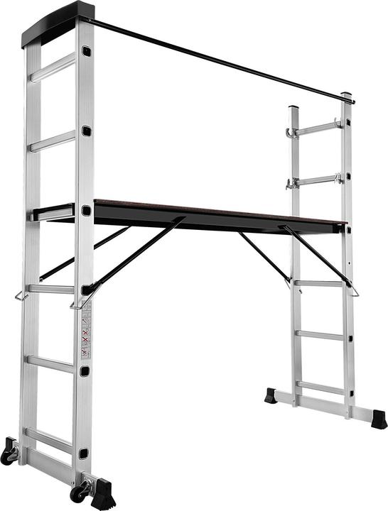 tectake Échelle Escabeau Échafaudage Multifonction (Échelle à plate-forme, 160 cm)