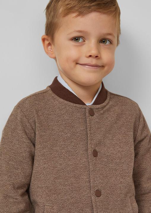 Produktbild s.Oliver Sweatshirt Jacke Festiver Sweat-Blouson mit Herringbone-Muster (104, 110)