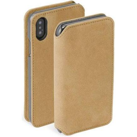 Krusell Broby 4 Card SlimWallet Apple iPhone XS cognac (Apple iPhone XS), Smartphone Hülle, Braun