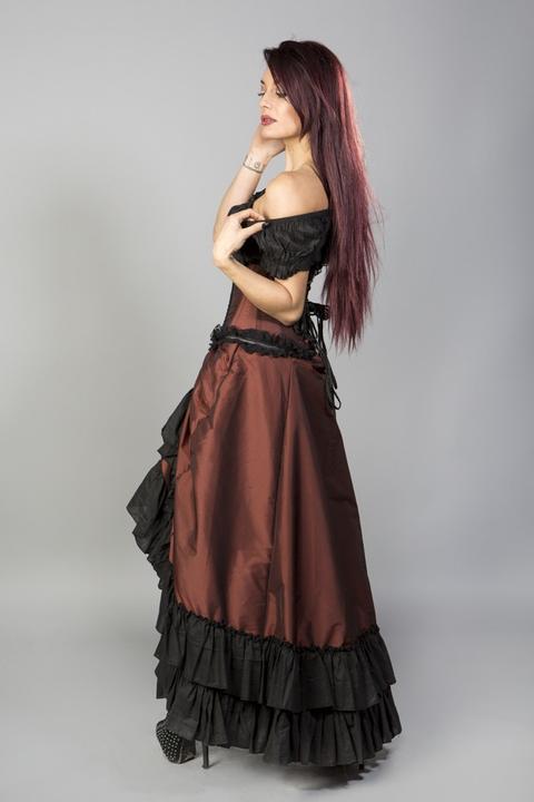 Produktbild Burleska Damenkleid Carnation Viktorianisch, Taffeta, braun (XXL)