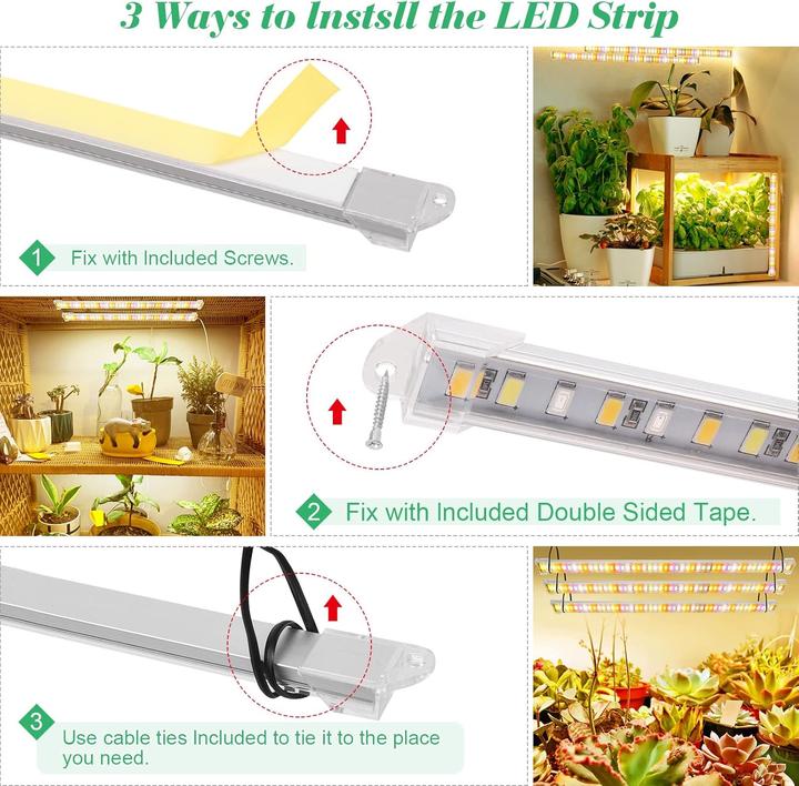 Actual product image Sinjialight 8er-Set LED-Pflanzenwachstumslichtstreifen mit Timer (LED)