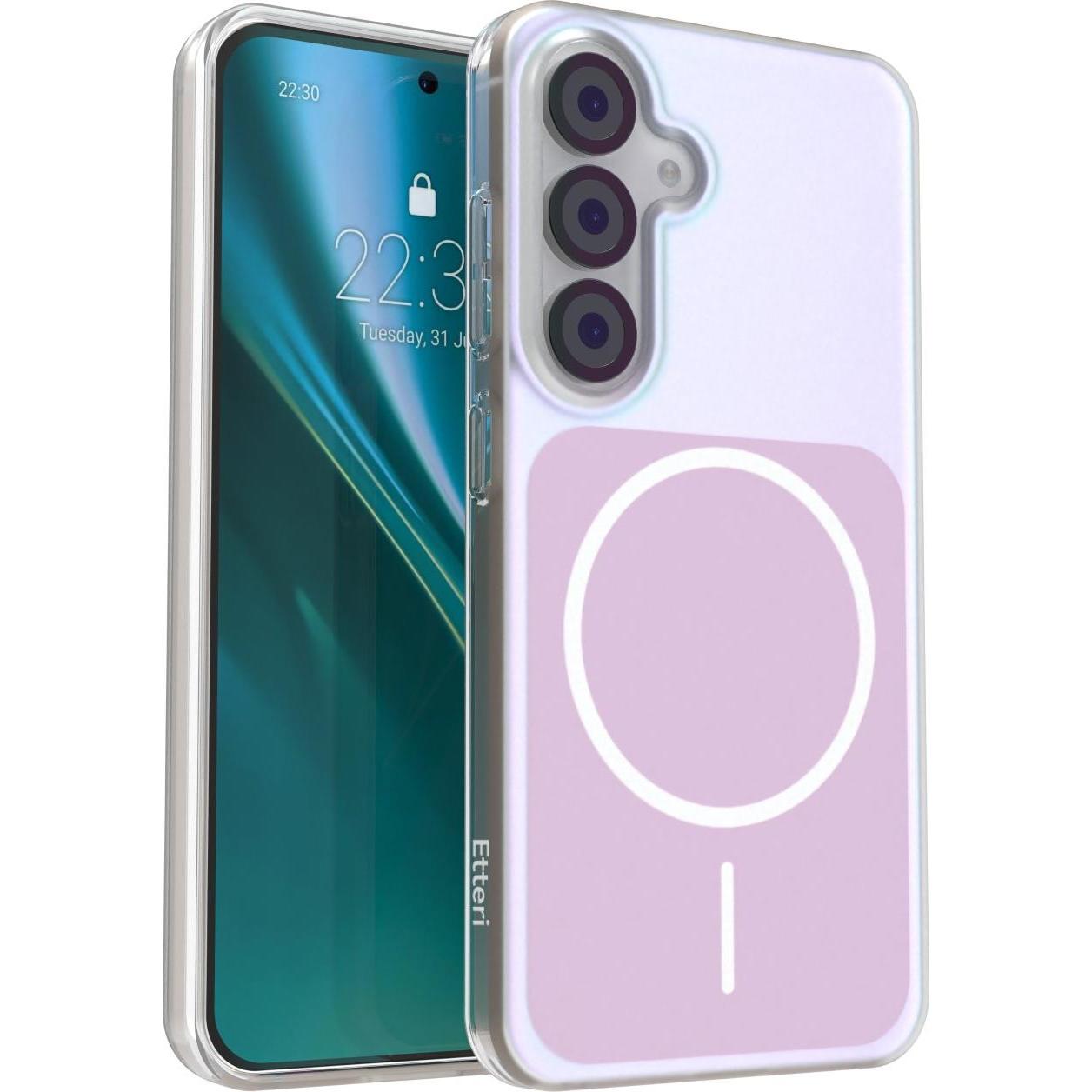 Etteri Hidden Pearl case for Samsung S25 pink (Samsung Galaxy S25), Cover smartphone, Rosa, Trasparente