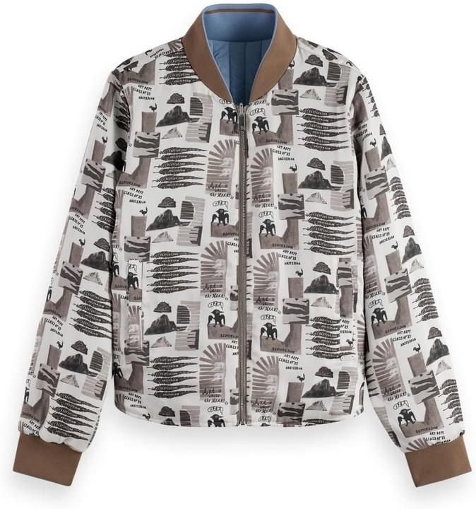 Actual product image Scotch & Soda Reversible Printed Quilted Bomber Jacket (XL)